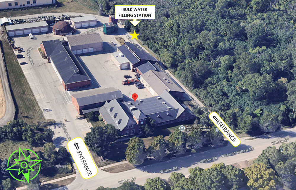 Bulk water station filling location at 1930 Willow Road