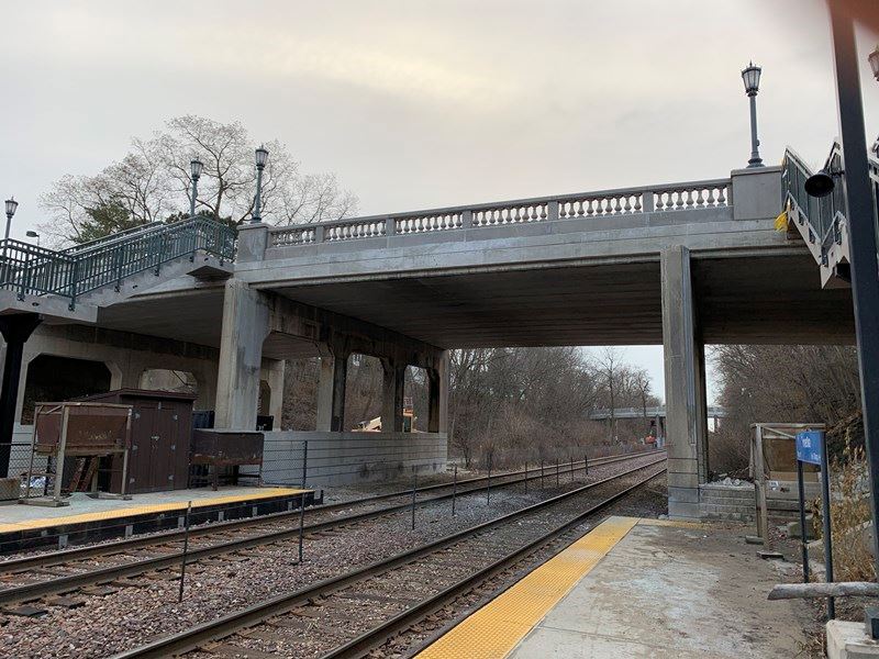 Bridge over Railroad Tracks with Stairs
