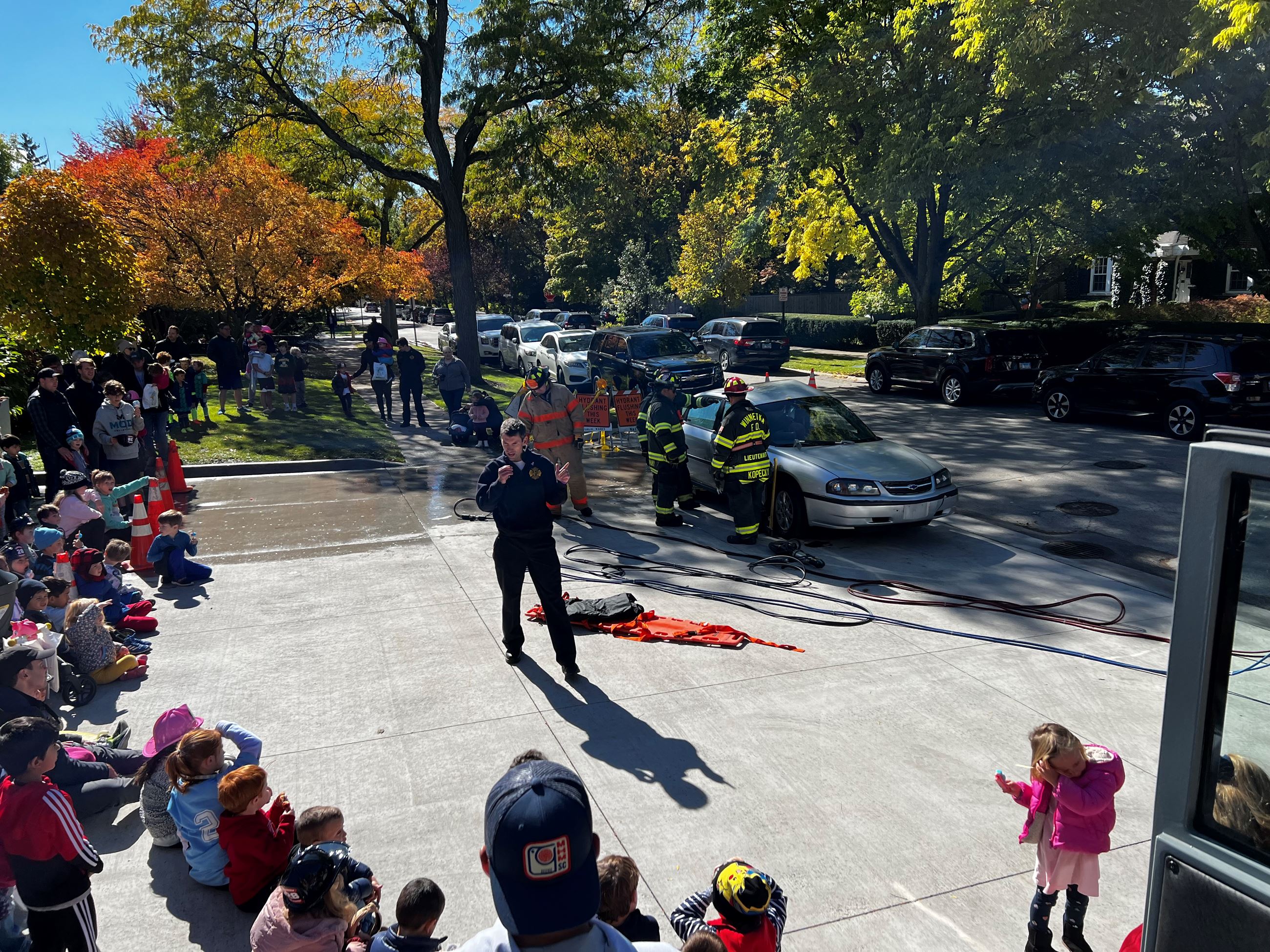 Firefighter vehicle extrication demonstration
