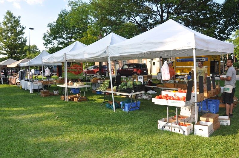 Produce Tents at Wednesday Woods Event